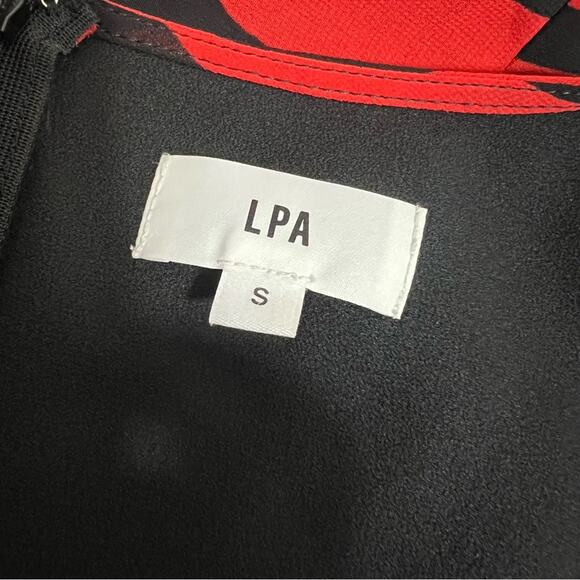 LPA Magda Midi Dress in Zebra black red Animal print Sz S revolve - Picture 9 of 9